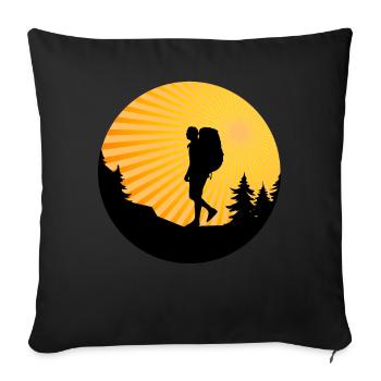 Hiking Clothing Outdoor Backpacking Camping - Sofa pillow with filling 45cm x 45cm - black - Front