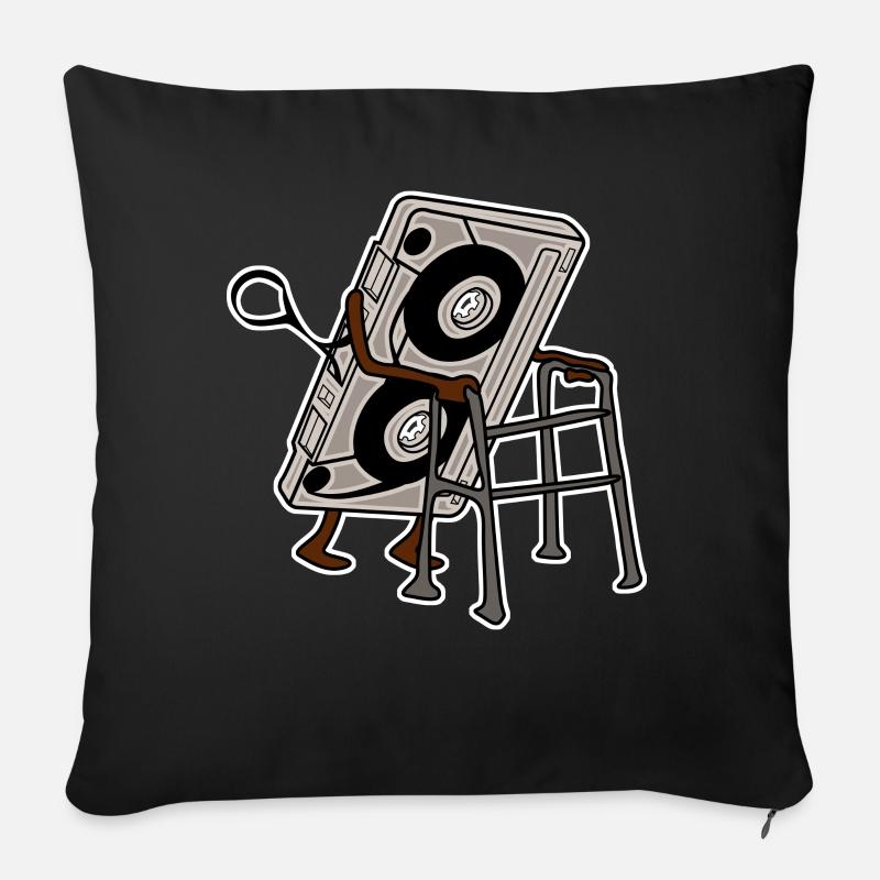 Cassette 80s Cassettes 90s Mixtape - Sofakissen mit Füllung 45 x 45 cm - Schwarz