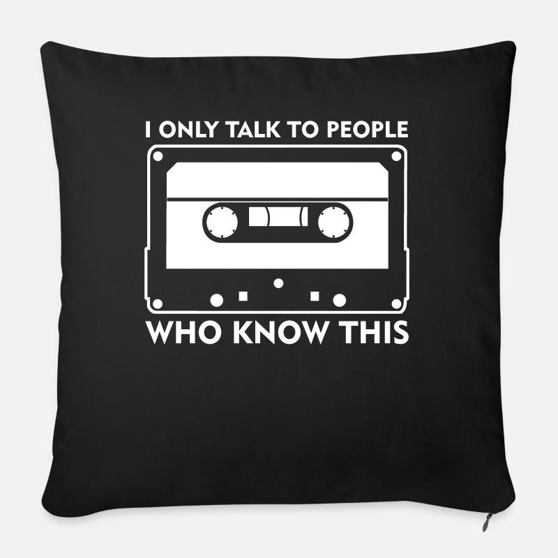 Cassette 80s Cassettes 90s - Sofakissen mit Füllung 45 x 45 cm - Schwarz