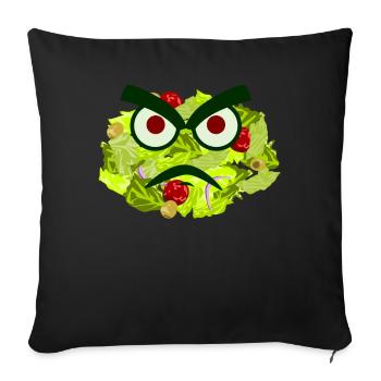 Salade Salades Vegan - Coussin et housse de 45 x 45 cm - noir - Devant