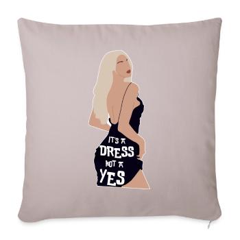 It's a dress not a Yes - Sofa pillow with filling 45cm x 45cm - light taupe - Front