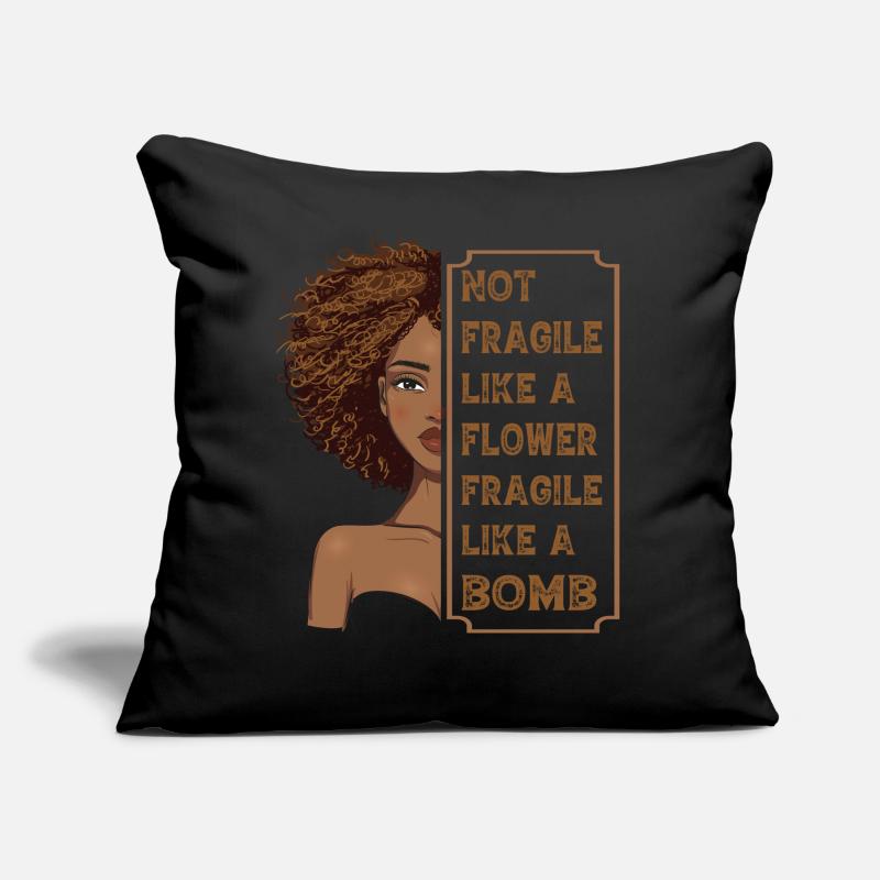Pas fragile comme une fleur fragile comme une bombe Coussin et housse de 45 x 45 cm