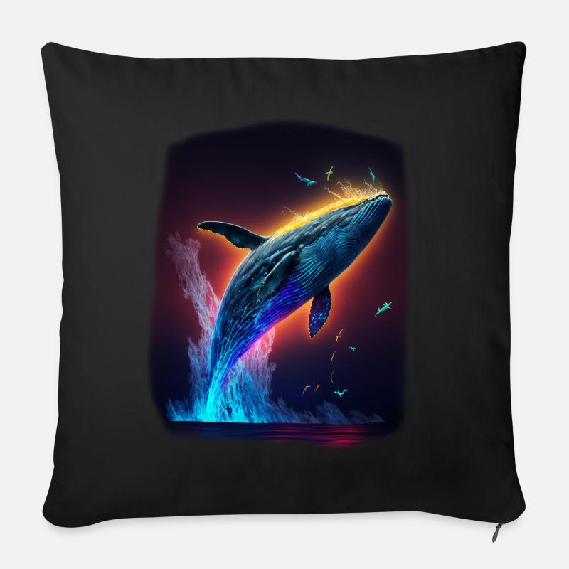 Blauwal - Sofakissen mit Füllung 45 x 45 cm - Schwarz