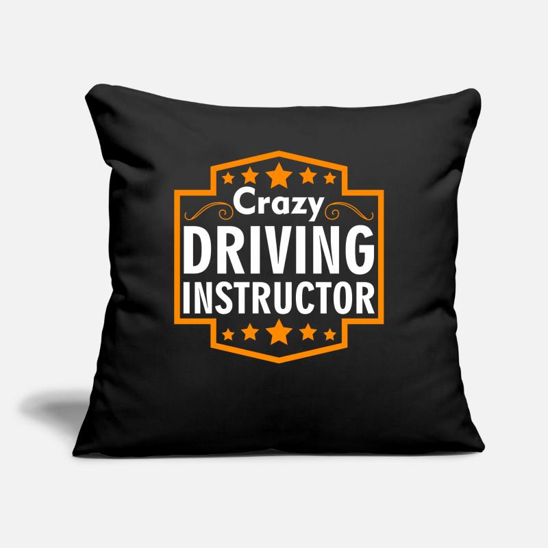 Crazy Driving Instructor Professeur de conduite Coussin et housse de 45 x 45 cm