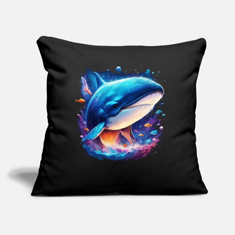Baleine bleue Coussin et housse de 45 x 45 cm
