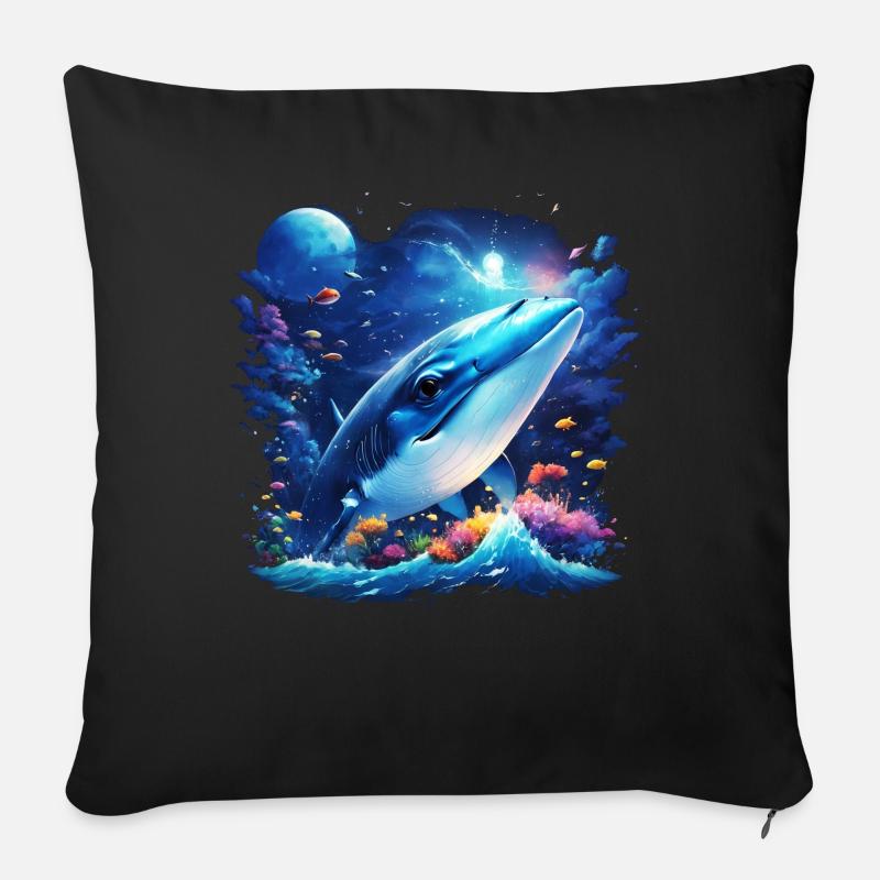 Blauwal - Sofakissen mit Füllung 45 x 45 cm - Schwarz