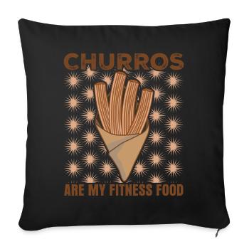 Churros Joke Churrería - Coussin et housse de 45 x 45 cm - noir - Devant