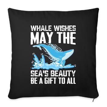 Que la beauté de la mer soit un cadeau pour tous - Coussin et housse de 45 x 45 cm - noir - Devant