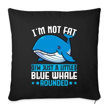 Je ne suis pas gros, je suis juste une petite baleine bleue arrondie - Coussin et housse de 45 x 45 cm - noir - Devant