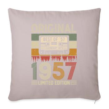 Geboren Legenden 1957 - Sofakissen mit Füllung 45 x 45 cm - helles Taupe - Vorne