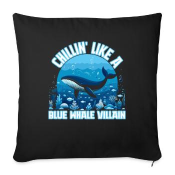 Chillin like a Blue Whale Villain - Sofa pillow with filling 45cm x 45cm - black - Front