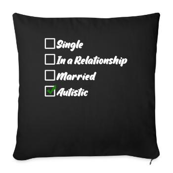 Blague Autiste Autisme Autiste - Coussin et housse de 45 x 45 cm - noir - Devant