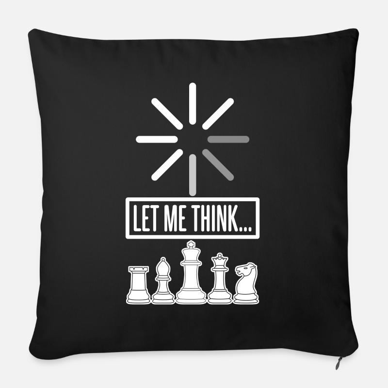 Chess Thinking Chess Board Chess Player - Sofakissen mit Füllung 45 x 45 cm - Schwarz