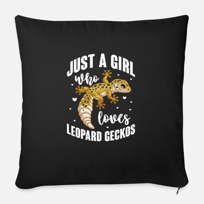 Gecko Salamander Echse Reptil Geschenk - Sofakissen mit Füllung 45 x 45 cm - Schwarz