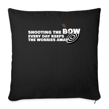 Archery long bow compound bow - Sofa pillow with filling 45cm x 45cm - black - Front