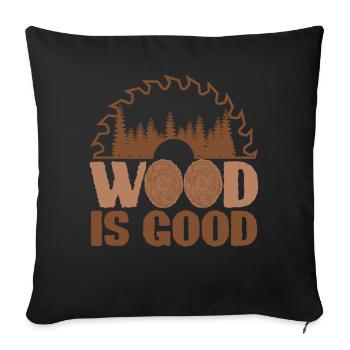 Bois Bûcheron Charpentier Bois De Chauffage - Coussin et housse de 45 x 45 cm - noir - Devant