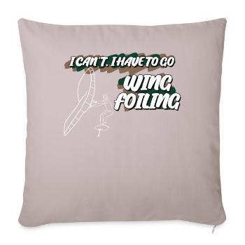 Wing Foiling Winging Wingsurfing - Sofa pillow with filling 45cm x 45cm - light taupe - Front