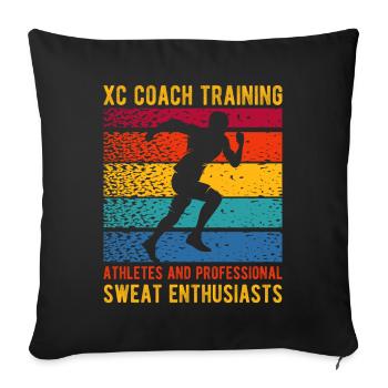 Cadeau de course XC amusant XC Runner Edition - Coussin et housse de 45 x 45 cm - noir - Devant
