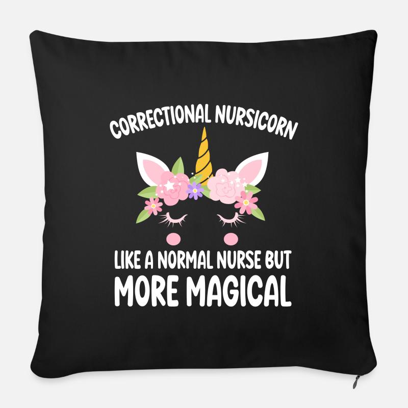 Soins correctionnels comme une infirmière normale cadeaux - Coussin et housse de 45 x 45 cm - noir