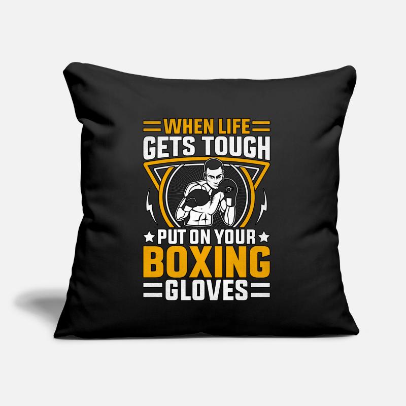 Wenn das Leben hart wird, ziehen Sie Ihre Boxhandschuhe an Sofakissen mit Füllung 45 x 45 cm