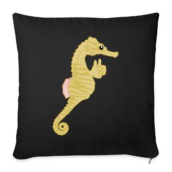 Hippocampe Pouces Hippocampes - Coussin et housse de 45 x 45 cm - noir - Devant