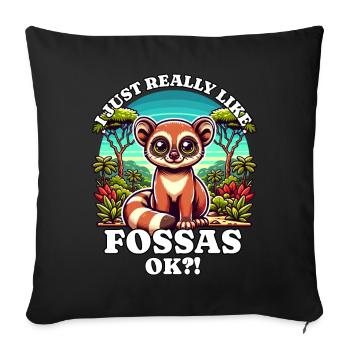 J’aime Fossas - Coussin et housse de 45 x 45 cm - noir - Devant