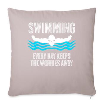 Triathlon Swimming Pool Swimmer - Sofa pillow with filling 45cm x 45cm - light taupe - Front