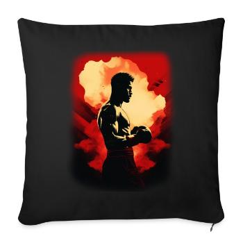 Boxing - Sofa pillow with filling 45cm x 45cm - black - Front