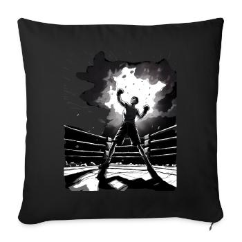 Boxing - Sofa pillow with filling 45cm x 45cm - black - Front