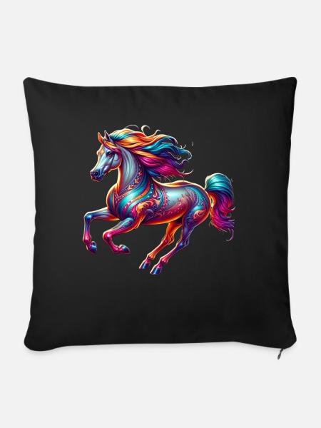 Araber Pferd Reiter - Sofakissen mit Füllung 45 x 45 cm - Schwarz