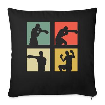 Boxing - Sofa pillow with filling 45cm x 45cm - black - Front