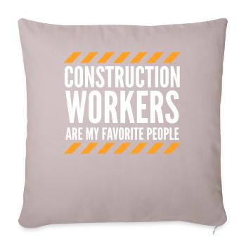Directeur de la construction Ouvrier de la construction - Coussin et housse de 45 x 45 cm - taupe clair - Devant