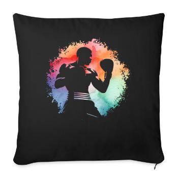 Boxing - Sofa pillow with filling 45cm x 45cm - black - Front