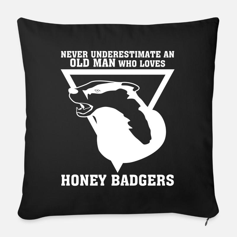 Honey Badgers Joke Honey Badger - Sofakissen mit Füllung 45 x 45 cm - Schwarz