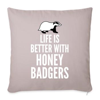 Honey Badger Joke Honey Badgers - Sofakissen mit Füllung 45 x 45 cm - helles Taupe - Vorne