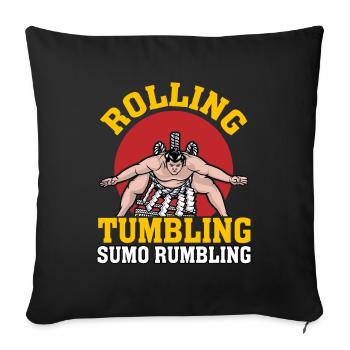 Rolling Tumbling Sumo Rumbling - Sofa pillow with filling 45cm x 45cm - black - Front