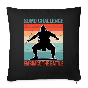 Sumo Challenge embrassez la bataille - Coussin et housse de 45 x 45 cm - noir - Devant