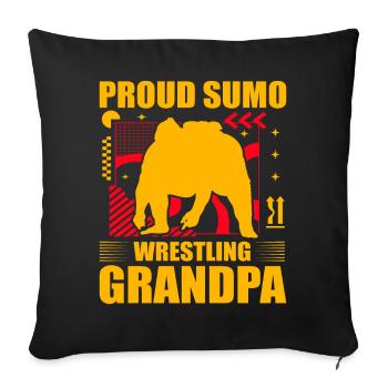 Proud Sumo Wrestling Grandpa - Sofa pillow with filling 45cm x 45cm - black - Front