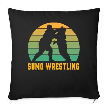 Lutte de sumo - Coussin et housse de 45 x 45 cm - noir - Devant