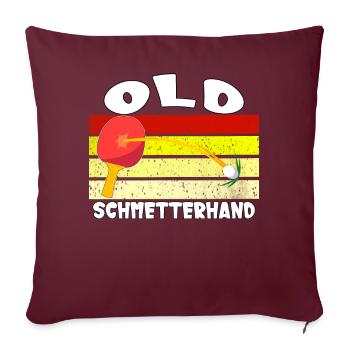 Old Butterfly Hand Table Tennis Design - Sofa pillow with filling 45cm x 45cm - burgundy - Front