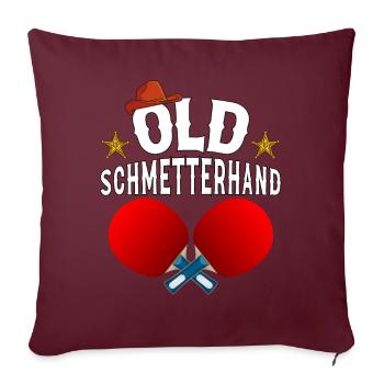 Old Butterfly Hand Table Tennis Design - Sofa pillow with filling 45cm x 45cm - burgundy - Front