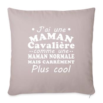 J'ai une maman cavalière - Coussin et housse de 45 x 45 cm - taupe clair - Devant