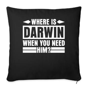 Misanthrope Darwin Darwinisme - Coussin et housse de 45 x 45 cm - noir - Devant