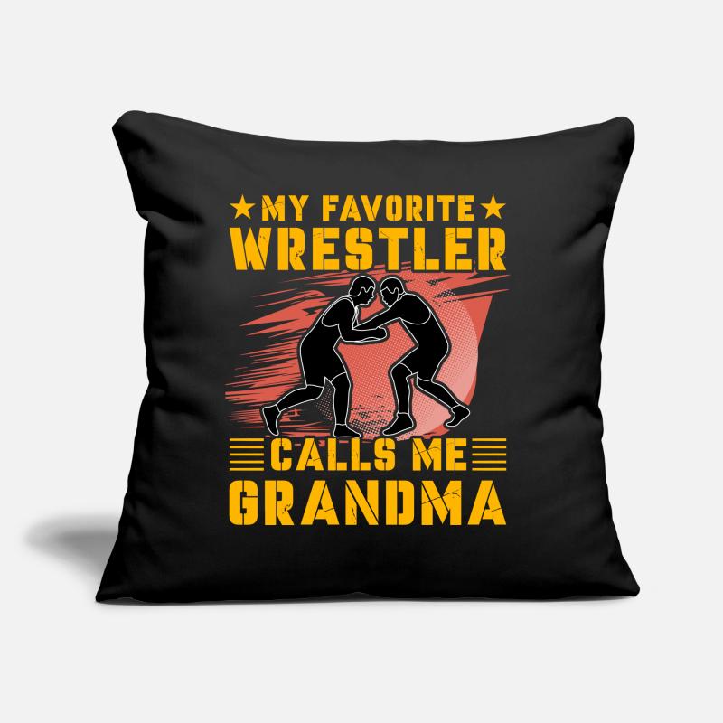 Mon lutteur préféré m’appelle grand-mère Coussin et housse de 45 x 45 cm