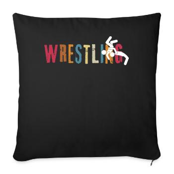 Wrestling - Sofa pillow with filling 45cm x 45cm - black - Front