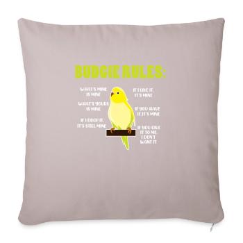 Budgie Bird Pet Parakeet Gift - Sofa pillow with filling 45cm x 45cm - light taupe - Front