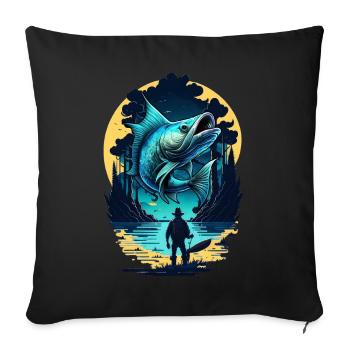 Poisson bar - Coussin et housse de 45 x 45 cm - noir - Devant