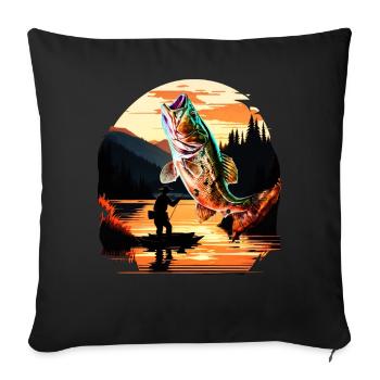 Poisson bar - Coussin et housse de 45 x 45 cm - noir - Devant