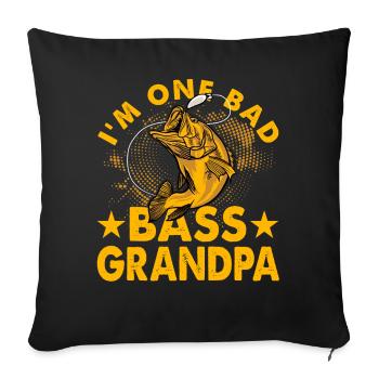 Je suis un grand-père de mauvaise basse - Coussin et housse de 45 x 45 cm - noir - Devant