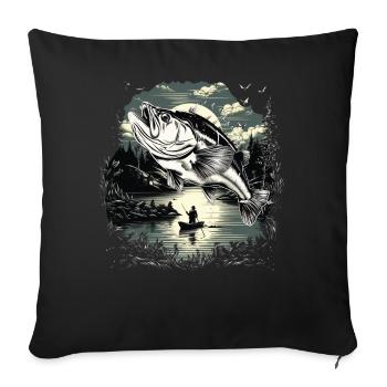 Poisson bar - Coussin et housse de 45 x 45 cm - noir - Devant